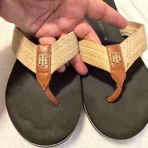 Tommy Hilfiger Black and Tan Sandals